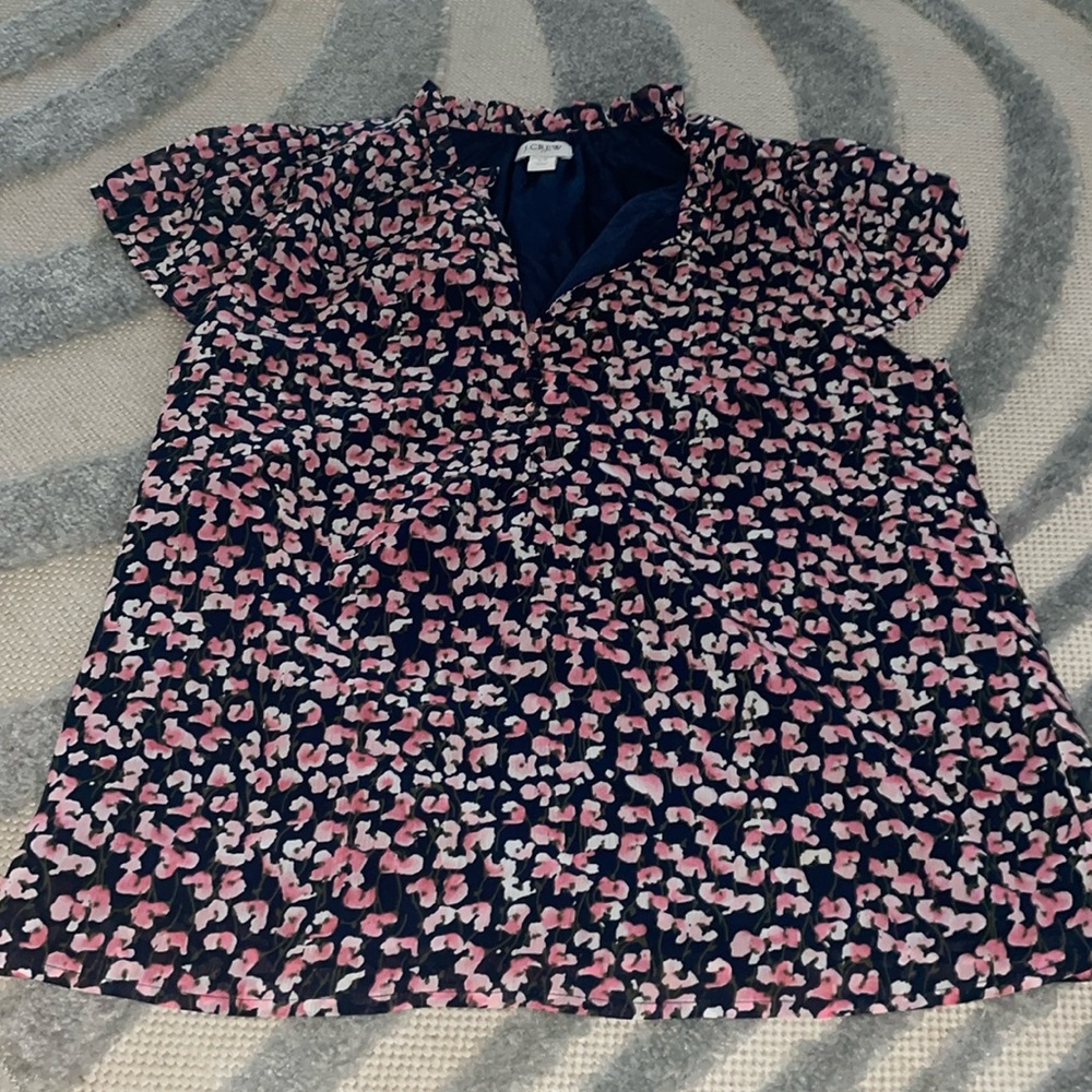 JCrew Floral lined blouse